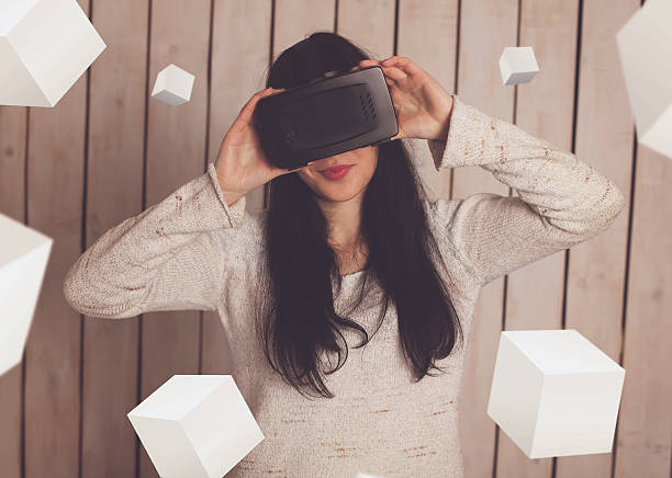 istock Woman in VR glasses 629004906