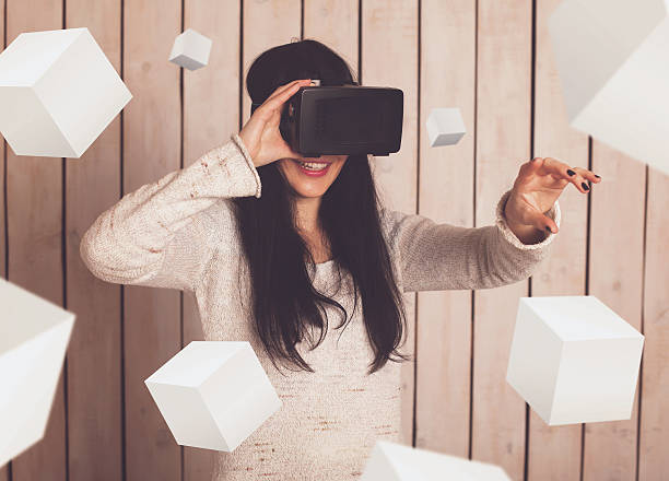 istock Woman in VR glasses 629004936