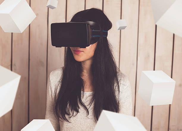 istock Woman in VR glasses 629005046