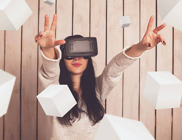 istock Woman in VR glasses 629005294