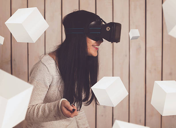 istock Woman in VR glasses 629005830