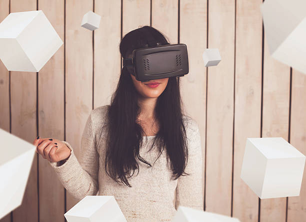 istock Woman in VR glasses 629005908