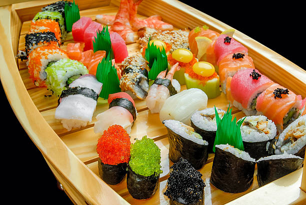 istock sushi, Japanese cuisine with fresh seafood 629005950