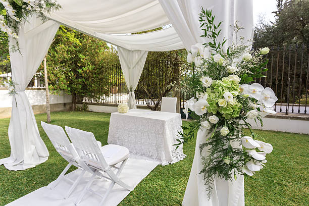 istock Wedding decoration in the garden. 629007382