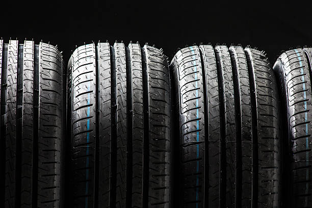 istock Stack of brand new high performance car tires 629009418