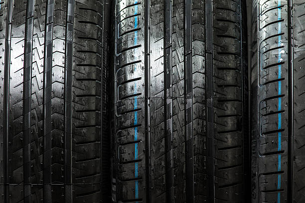 istock Stack of brand new high performance car tires 629009518
