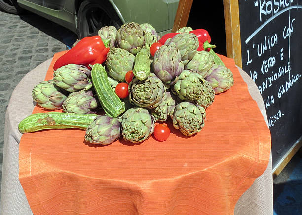 istock Fresh Italian artichokes, tomatoes, peppers and zucchinis 629009638