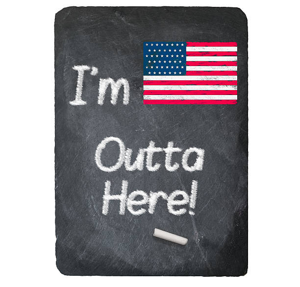 istock Im outta here concept using chalk on slate blackboard 629019960