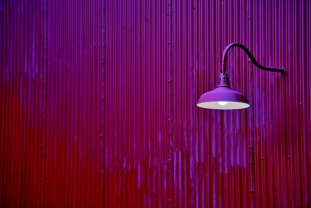 The purple lantern on a purple wall