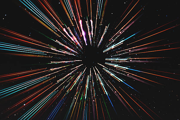 istock Abstract speed lines motion, with stars, space and time travel 629023596