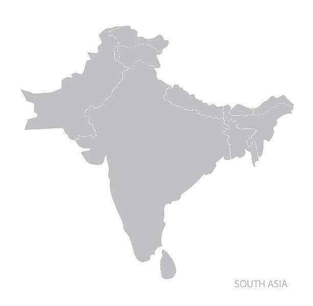 ilustraciones, imágenes clip art, dibujos animados e iconos de stock de mapa del sur de asia. - india map cartography sri lanka