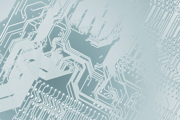istock Circuit board. Motherboard digital chip. Light blue colors. 629027156