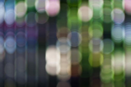 Colorful bokeh in vertical lines pattern