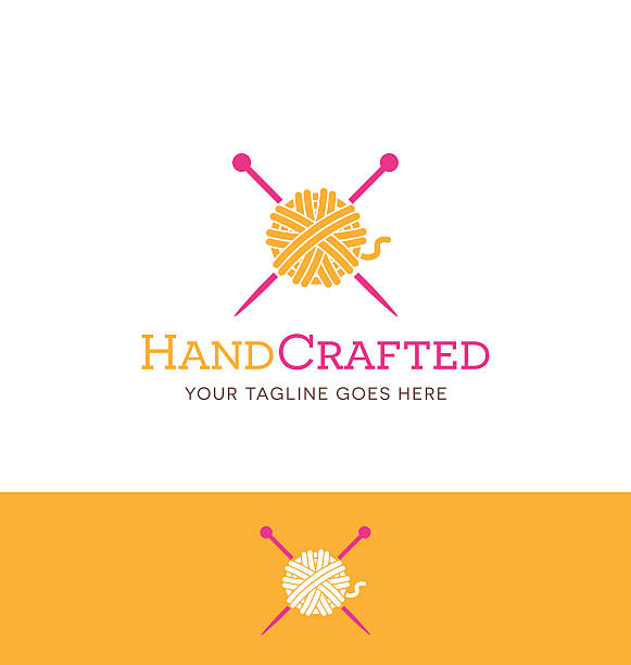 illustrations, cliparts, dessins animés et icônes de icône de fil et d’aiguilles à tricoter pour un usage créatif - knitting needle