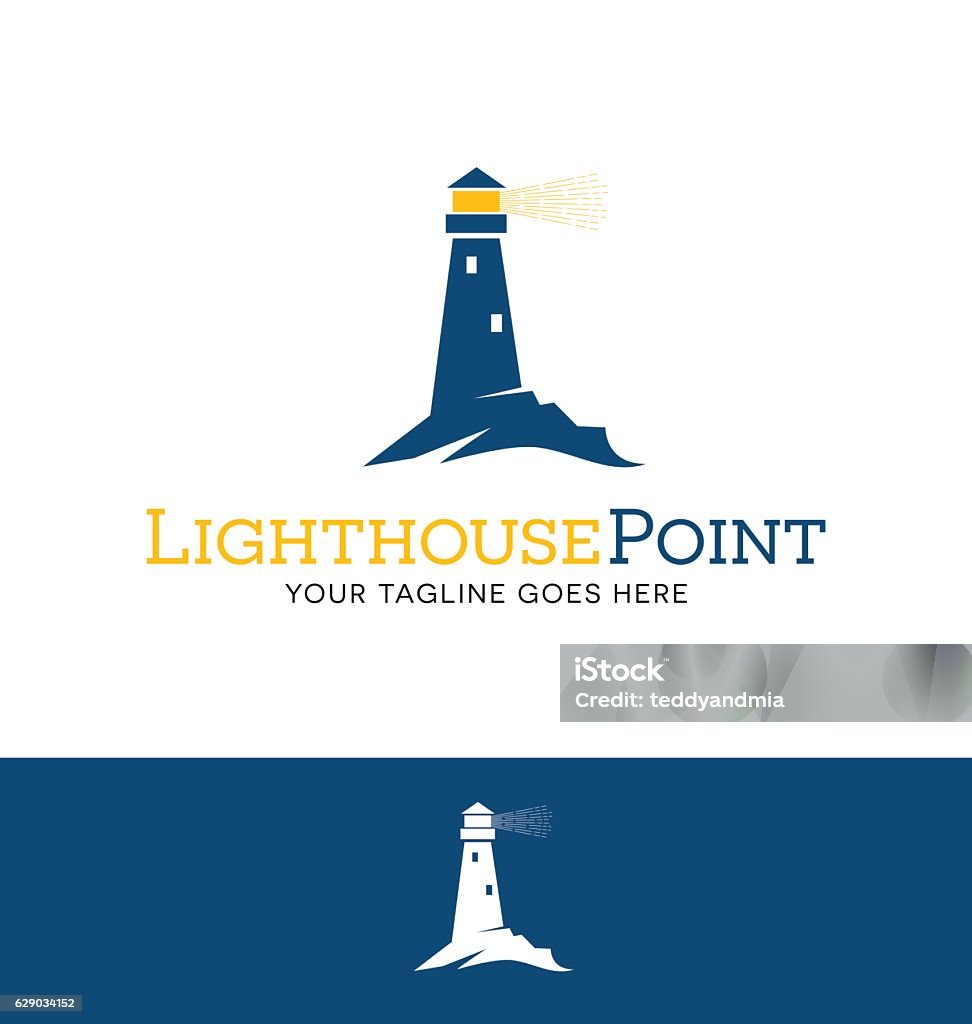 Iighthouse with beacon icon for creative use Iighthouse on rocks icon for creative use Lighthouse stock vector