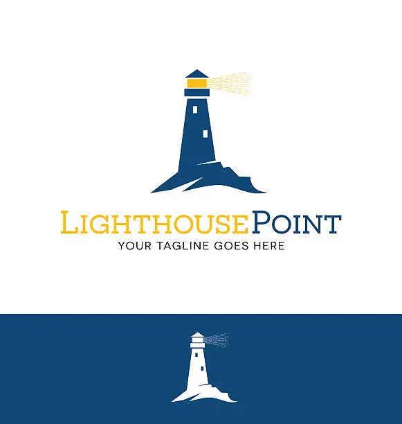 Vector illustration of Iighthouse with beacon icon for creative use