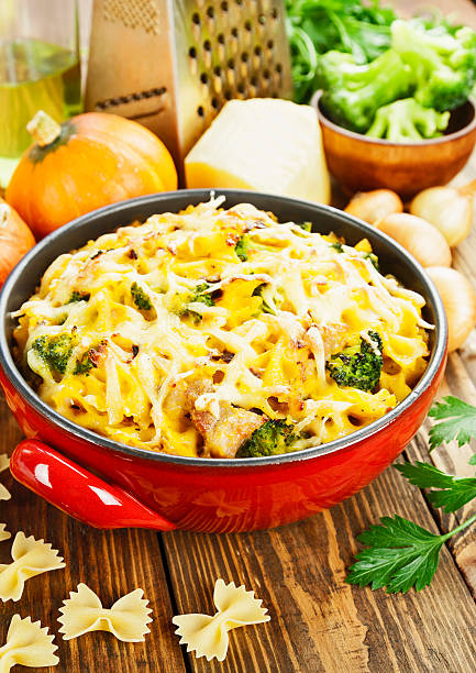 istock Pasta with pumpkin and broccoli 629036518