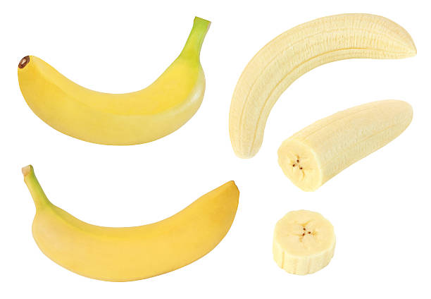 istock Collection whole, sliced banana isolated on white with clipping path 629049906