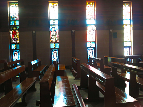 Location:  Inside Sacred Heart of Jesus Church, Chiangmai Province Thailand