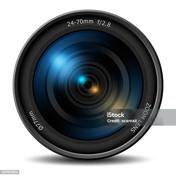 Professional Digital Camera Zoom Lens Stock Photo - Download Image Now - Lens - Optical Instrument, Camera - Photographic Equipment, Cut Out