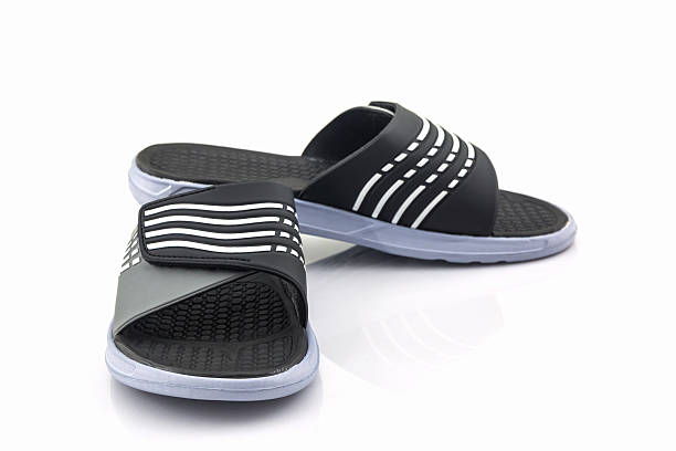 istock Sandals shoes. Black color flip flops. 629052186
