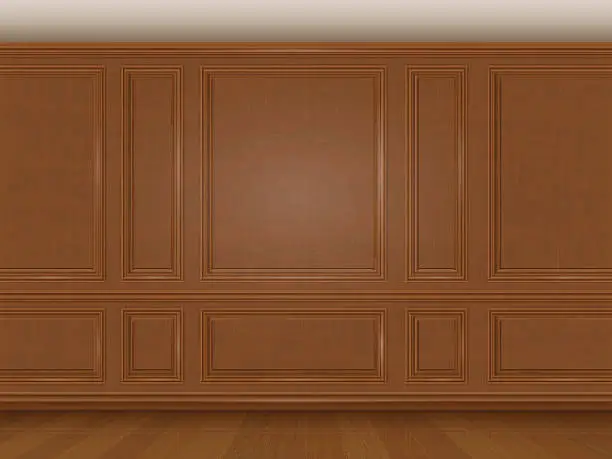 Vector illustration of wooden wall panel