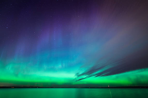 istock Northern lights over lake in finland 629064392