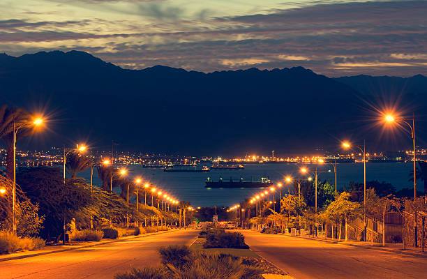 istock Red Sea, view from the longest street in Eilat 629071304