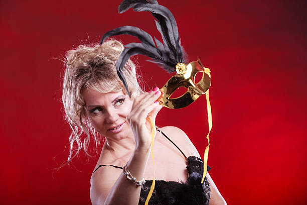 istock Amazing woman with carnival mask. 629072724