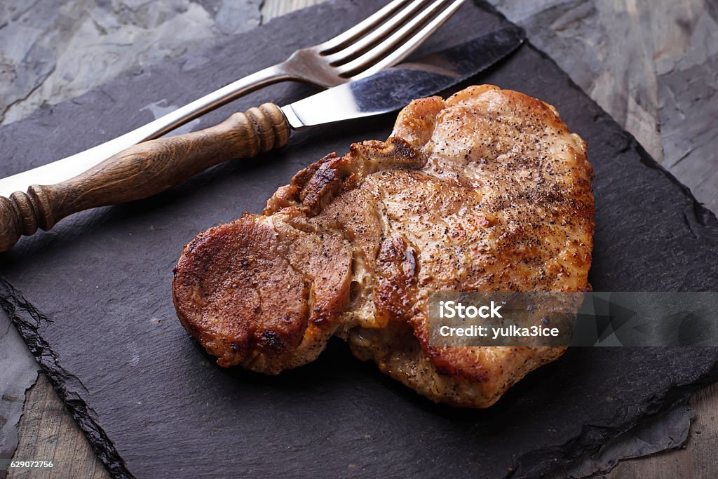 Grilled T-bone steak Grilled T-bone steak. Selective focus Beef Stock Photo