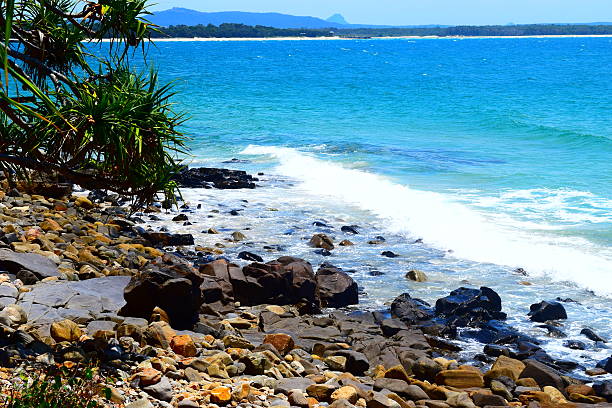 sea waves at beach and blue sky