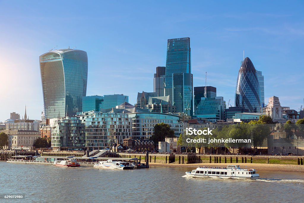 City of London, los principales centros de finanzas globales - Foto de stock de Londres - Inglaterra libre de derechos