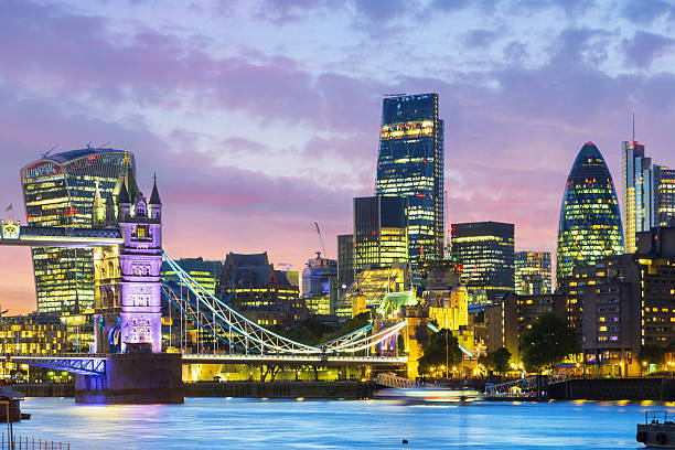 istock dusk-time view of Tower Bridge and financial district 629073858