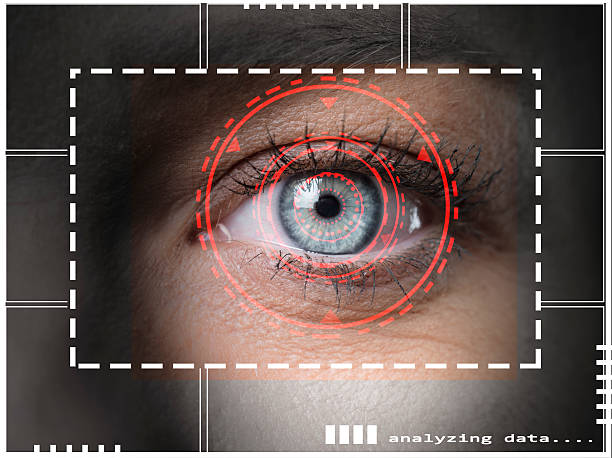 Biometric security scan stock photo