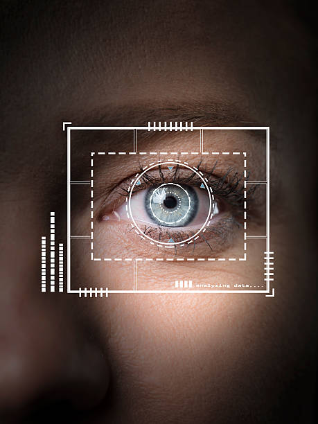análisis de seguridad biométrica - retina display fotografías e imágenes de stock