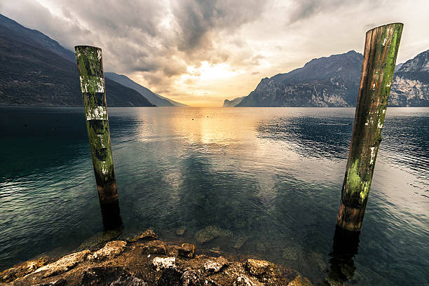 Sunset over lake landscape