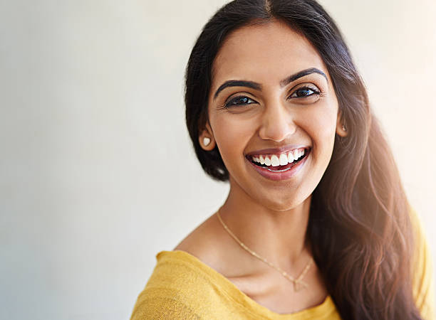 I couldn’t be more happier with my life Studio portrait of an attractive and happy young woman indian woman smiling stock pictures, royalty-free photos & images