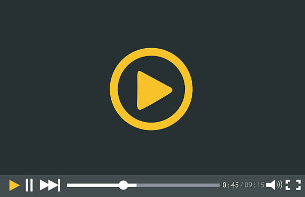 Video Player for web and mobile apps vector art illustration