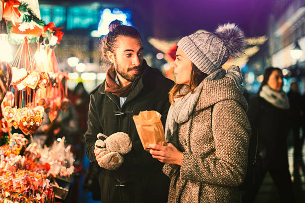 istock Young Couple Having Fun Outdoors At Christmas Time 629102150