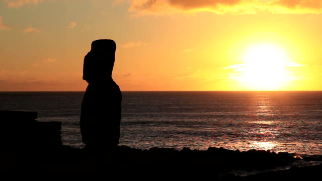 Moai Statue at Sunset, Video Montage, Easter Island, Chile