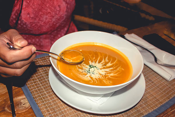 istock Delicious pumpkin soup for diet 629131114