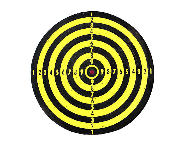 istock Back of dartboard isolated on white background 629143990