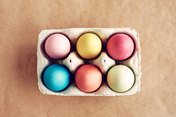 istock Carton of painted eggs ready for Easter 629156092