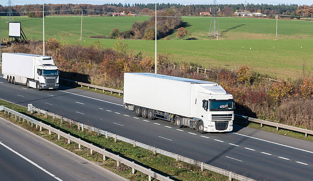 istock Road transport - lorries on the briish motorway 629156682