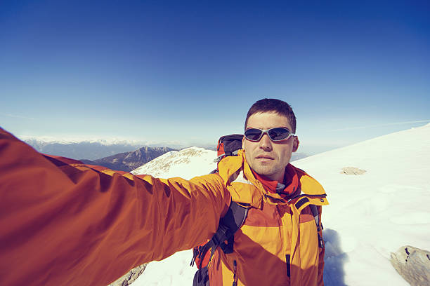 istock Winter hiking in the mountains with a backpack. 629157240