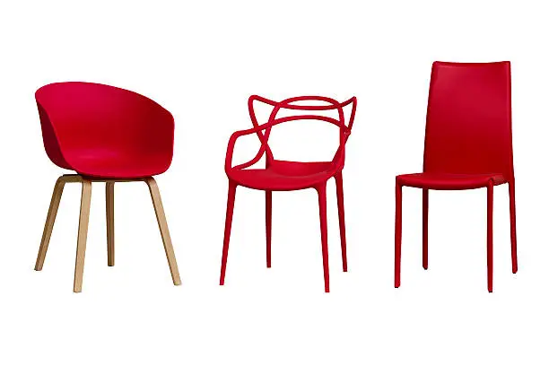 Photo of Red chairs. Part 1. Isolated, white background.