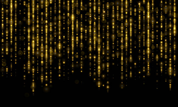istock Golden lines threads of gold tinsel glitter drops sparkling particles 629162580