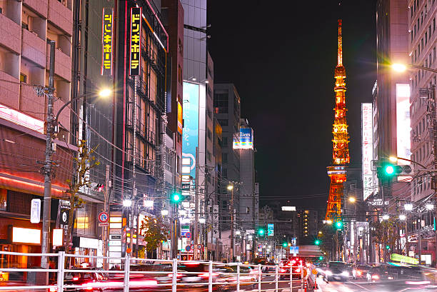 istock Downtown area of Roppongi at night 629162608