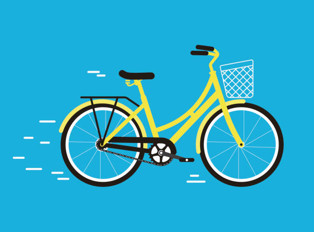 illustrations, cliparts, dessins animés et icônes de simplifié vecteur ville vélo, illustration - chain bicycle chain gear equipment