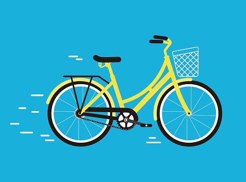 Simplified vector city bike, illustration